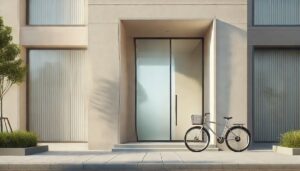 Urban Simplicity: A Quiet Moment at the Building Entrance